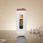 Épilateur IPL à lumière pulsée avec affichage LED, appareil d’épilation durable et sans douleur présenté sur un fond esthétique de beauté.